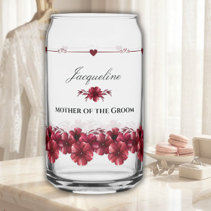 Elegante Mutter des Bräutigams Burgunder Hochzeit Dosenglas