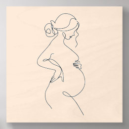 Elegante Mutter: schwangere Frauen Linie Kunst Holz-Fotofliesen