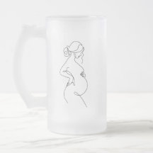 Elegante Mutter: schwangere Frauen Linie Kunst
