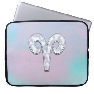 Elegante Mutter von Pearl Style Aries Zodiac Symbo Laptopschutzhülle