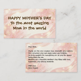 Elegante Muttertags-Karte für Mama in zartem Rosa Mitteilungskarte