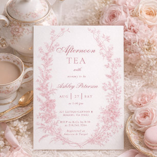 Elegante Nachmittagstee-Party Mädchen-Baby-Shower Einladung