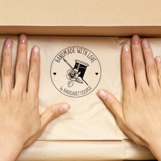 Elegante Nähflora mit Liebe, Gummistempel (Von Creator hochgeladen)