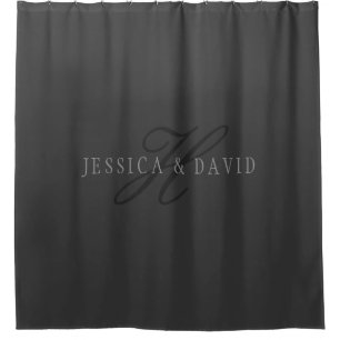 Elegante Namen und Monogramm Dunkle und helle Gr Duschvorhang