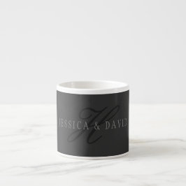 Elegante Namen und Monogramm | Dunkle und helle Gr Espressotasse