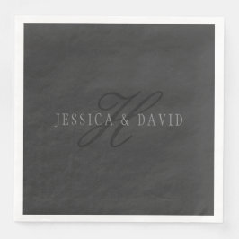 Elegante Namen und Monogramm | Dunkle und helle Gr Serviette