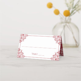 Elegante Namenskarten für Hochzeiten | Nadine (rot Platzkarte