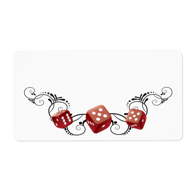 Elegante Namensmarke mit Würfeln (Vorne)