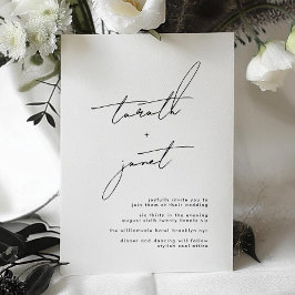 Elegante NAMES | Stilvolle Schwarz-Weiß-Hochzeit Einladung