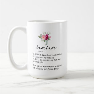 Élégante Nana Définition Floral 15oz de café Mug
