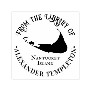 Elegante Nantucket-Inselkarte OL-Bibliotheksbuchna Permastempel
