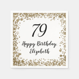 Elegante Napkins zum 79. Geburtstag mit Goldene Se Serviette