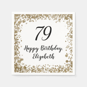 Elegante Napkins zum 79. Geburtstag mit Goldene Se Serviette