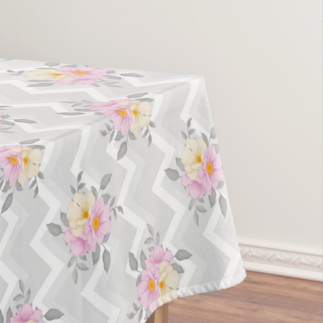 Elégante nappe à Mariage à fleurs Chevron motif (In Situ)