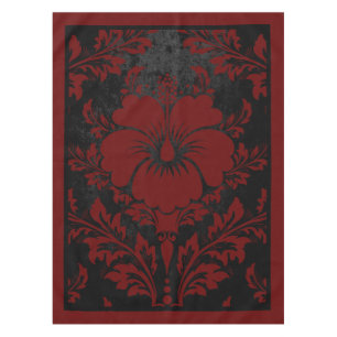 Elégante nappe damassée rouge et noir élégant