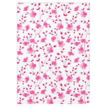 Élégante nappe fleurie rose pâle