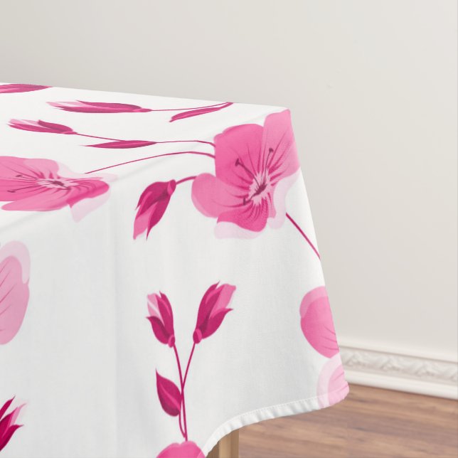 Élégante nappe fleurie rose pâle (In Situ)