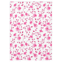 Élégante nappe fleurie rose pâle