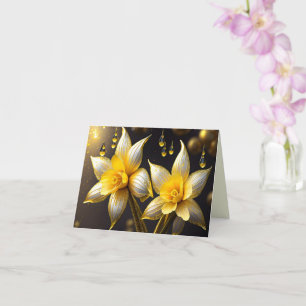 Elegante Narzissen mit Goldakzenten, Ostern Karte