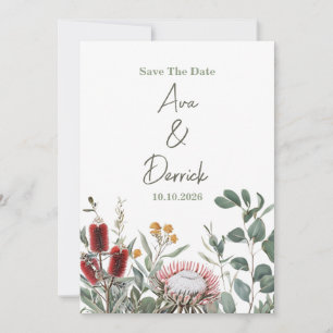Elegante native Blumen-Save-the-Date-Karte Save The Date
