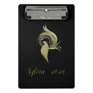 Elegante Naturkunst auf schwarzem Mini-Clipboard Mini Klemmbrett