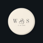 Elegante natürliche Creme erste Hochzeit Paare Magnet<br><div class="desc">Elegantes,  natürliches Ehering</div>