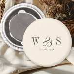 Elegante natürliche Creme erste Hochzeit Paare Magnet<br><div class="desc">Elegantes,  natürliches Ehering</div>