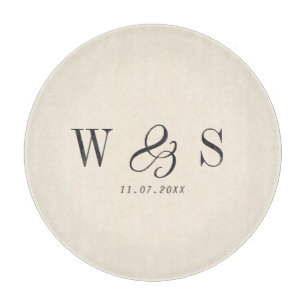 Elegante natürliche Creme erste Hochzeit Paare Schneidebrett