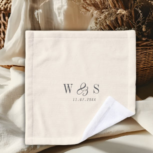 Elegante natürliche Creme erste Hochzeit Paare Waschlappen