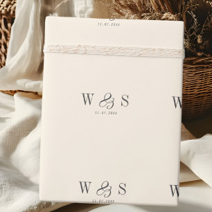 Elegante natürliche Creme für anfängliche Brautpaa Geschenkpapier