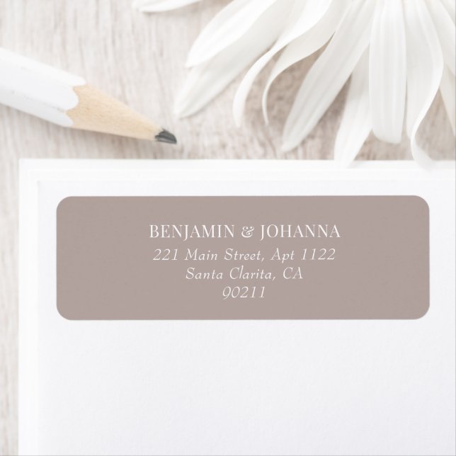 Elegante natürliche Creme-Hochzeit-Rücksendeadress (Insitu)