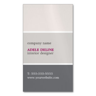 Elegante natürliche Farbe Stripes Innenarchitekte Magnetische Visitenkarte