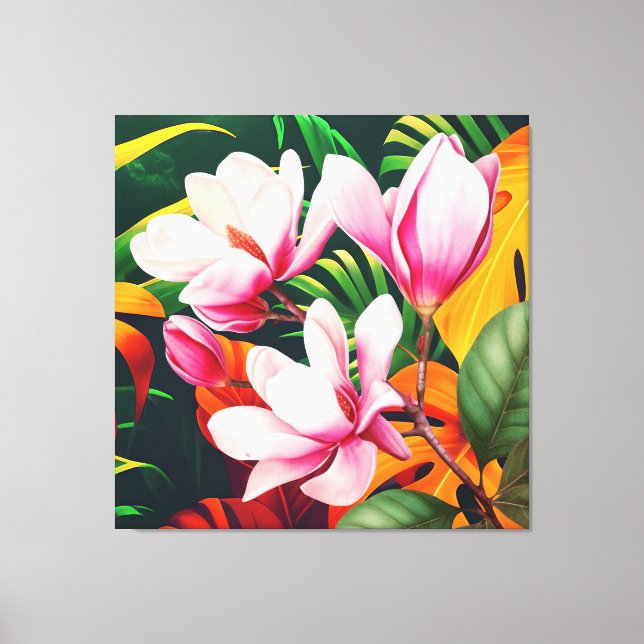 ELEGANTE NATURPFLANZE BLUME LEINWANDDRUCK (Vorderseite)