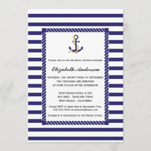 Elegante Nautical Bridal Dusche Einladung