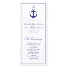 Elegante Nautical Clean Wedding Program Rackkarten