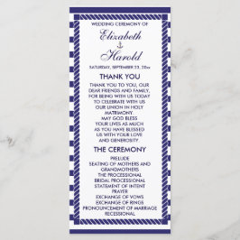 Elegante Nautical Wedding Navy Stripes Programmkar Programm