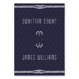 Elegante Nautical Wedding Platzkarten Blue Anchors Tischnummer