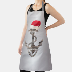 elegante nautische ANCHOR + WEIHNACHTSMANNMÜTZE   Schürze