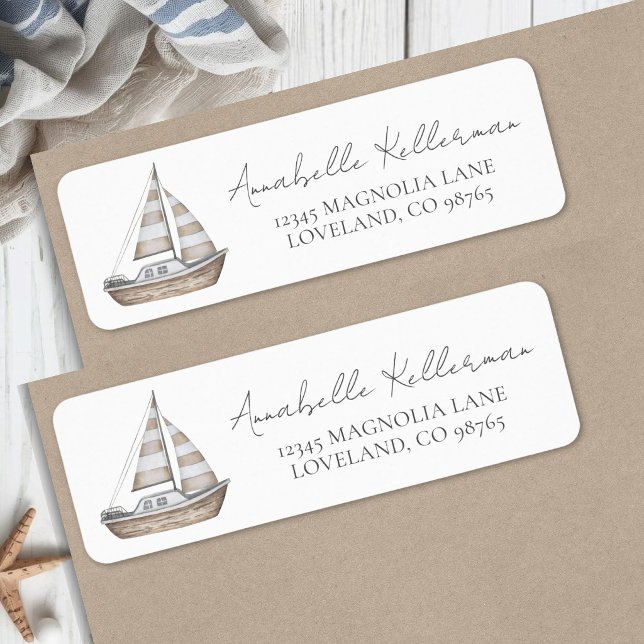 Elegante nautische Rücksendeadresse (Elegant Nautical Return Address Label )