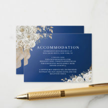 Elegante Navy-Blau Gold Weiße Rosen Unterkunft