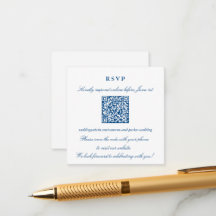 Elegante Navy-Blau Kleine Online-RSVP-QR-Code
