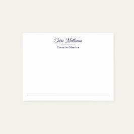 Elegante Navy-Blau- Schrift-Rand  Post-it Klebezettel