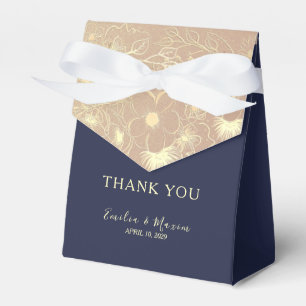 Elegante Navy-Blau- und Roségold-Hochzeitsgeschenk Geschenkschachtel