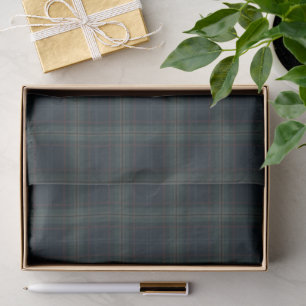 Elegante Navy Blue und Green Karierte Weihnachten Seidenpapier