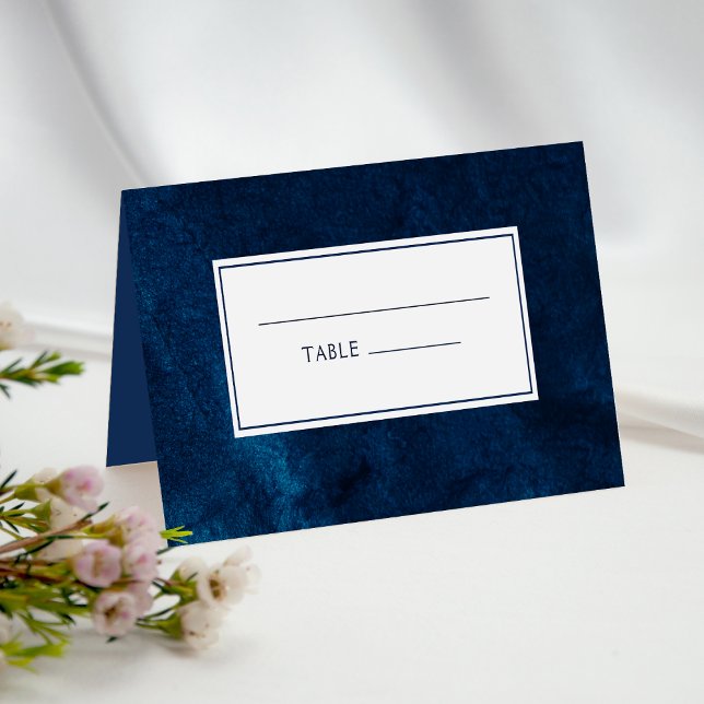 Elegante Navy Blue Watercolor Hochzeitsstimmung Ti Platzkarte (Von Creator hochgeladen)
