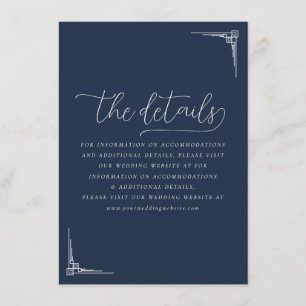 Elegante Navy Geometrie-Details Begleitkarte