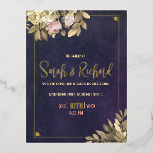 Elegante Navy Gold Blush Akzente Hochzeit