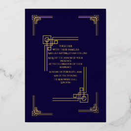 Elegante Navy & Gold-Folie Einladung
