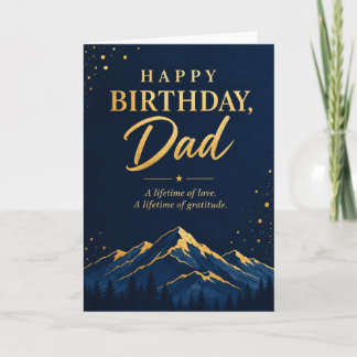 Elegante Navy-Gold-Happy-Birthday-Vater-Karte Karte