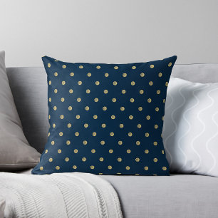 Elegante Navy & Gold Polka Dot Glam Akzent Kissen